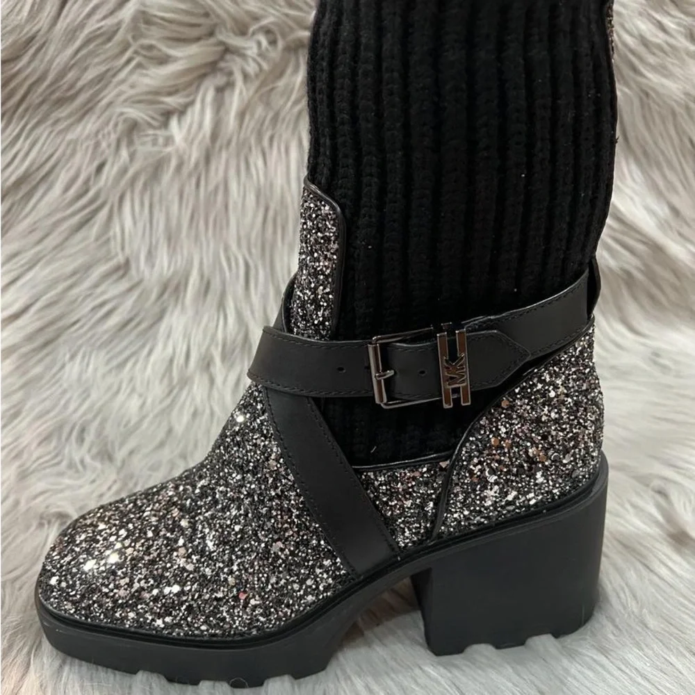 Michael Kors Alistair Glitter Slip-Ons Boots. - Picture 10 of 12